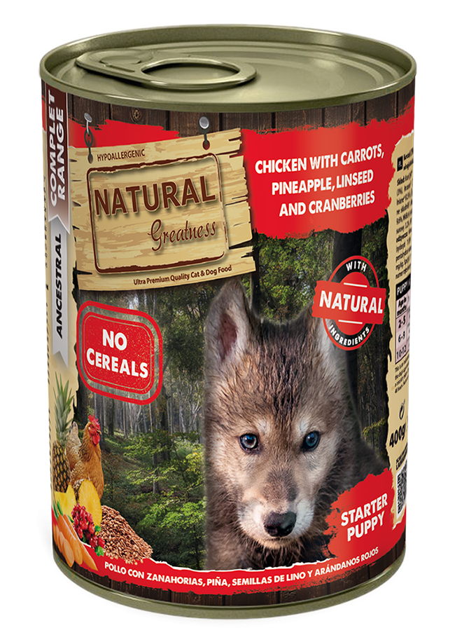 Lata cachorro pollo con zanahoria 400g / Natural Greatness