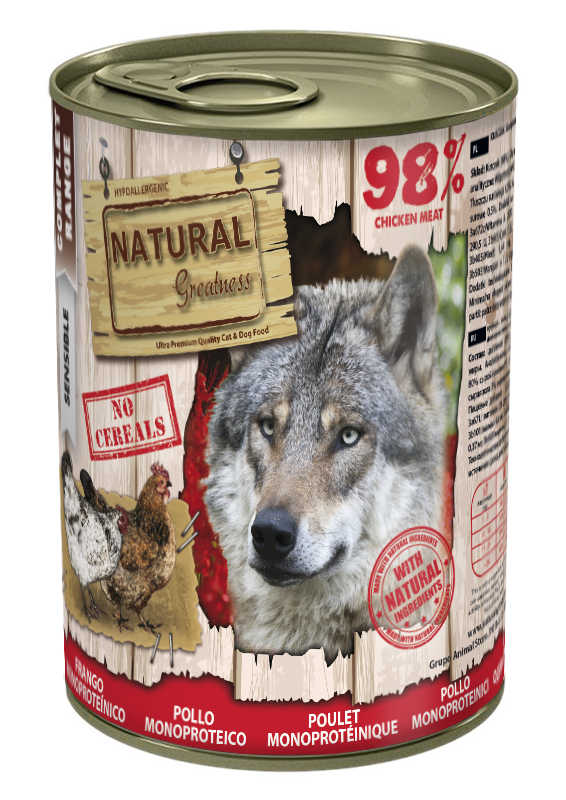 Natural Greatness Monoproteica de Pollo para Perros 400g