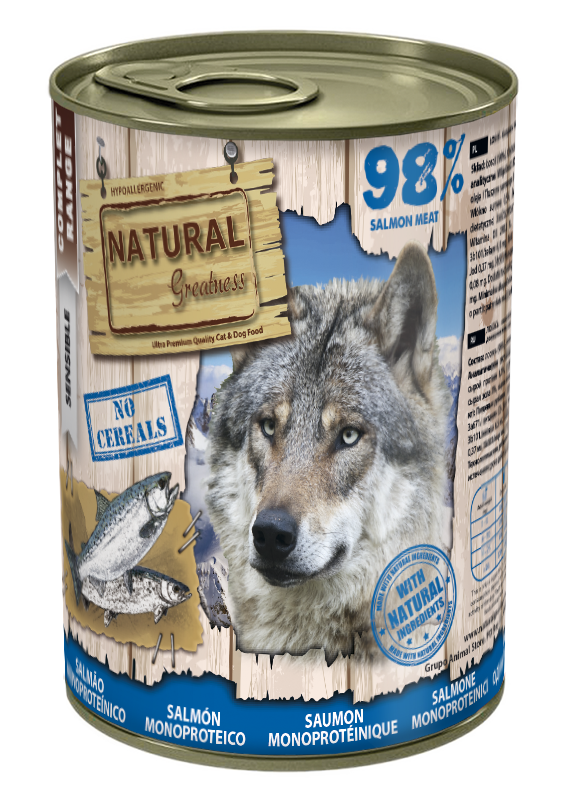Natural Greatness Monoproteica de Salmón para Perros 400g