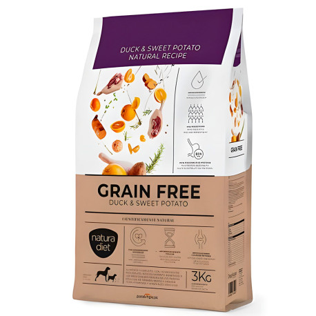 Natura Diet Pienso de Pato y Batata Grain Free para Perros Mini 3kg