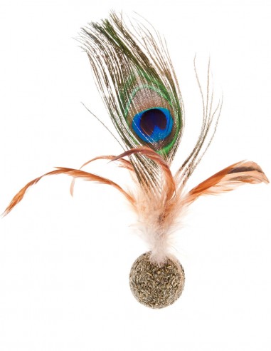 Ferribiella Bola Catnip Pluma Pavo Real 18cm