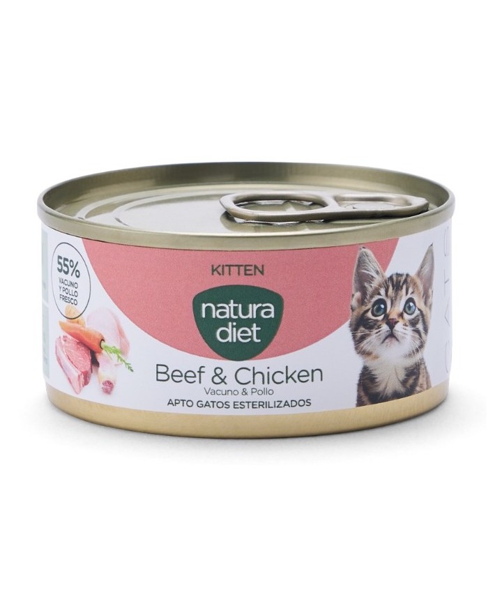 Natura Diet Vacuno y Pollo para Gatitos / Kitten 85gr