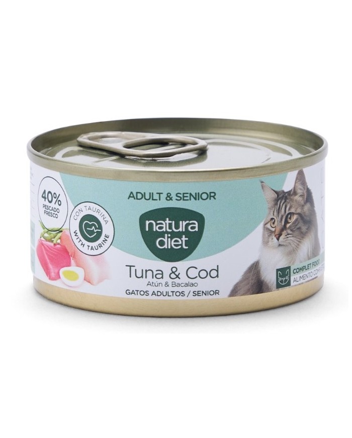Natura Diet Atún y Bacalao para Gatos Adultos / Senior 85gr