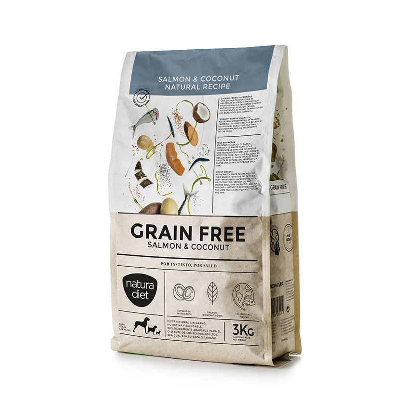 Natura Diet Pienso Grain Free de Salmón y Coco para Perros