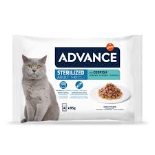 Advance Pack Sterilized de Bacalao para Gatos 4x85 gr.
