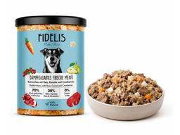 Menú Fresco Conejo+Arroz+Zanahoria+Arandános 400gr / Fidelis